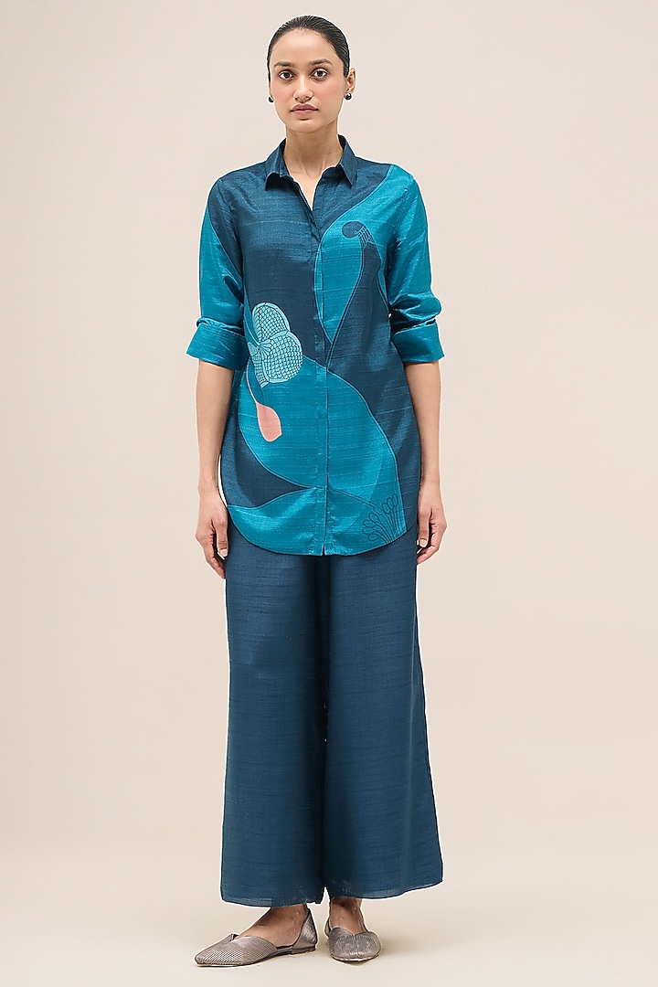 Navy Silk Co-Ord Set by AMPM at Pernia's Pop Up Shop