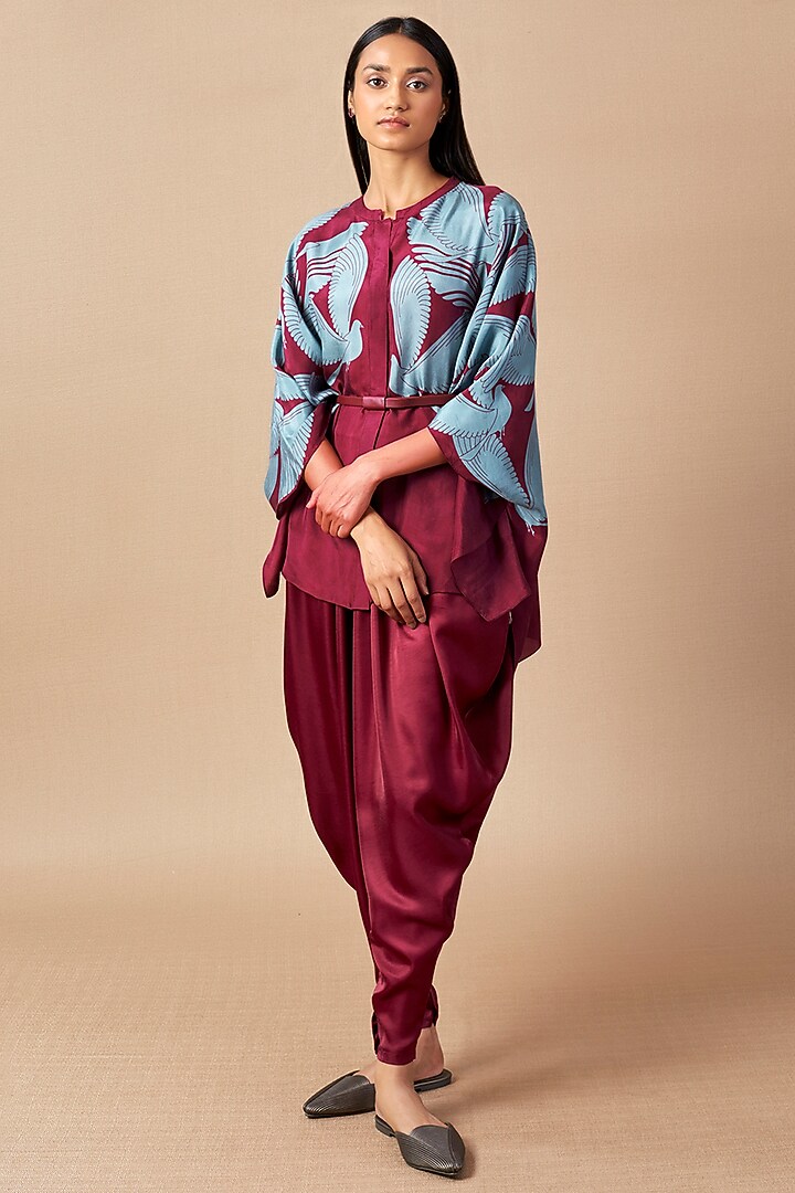 Purple Printed Kaftan Set by AMPM at Pernia's Pop Up Shop