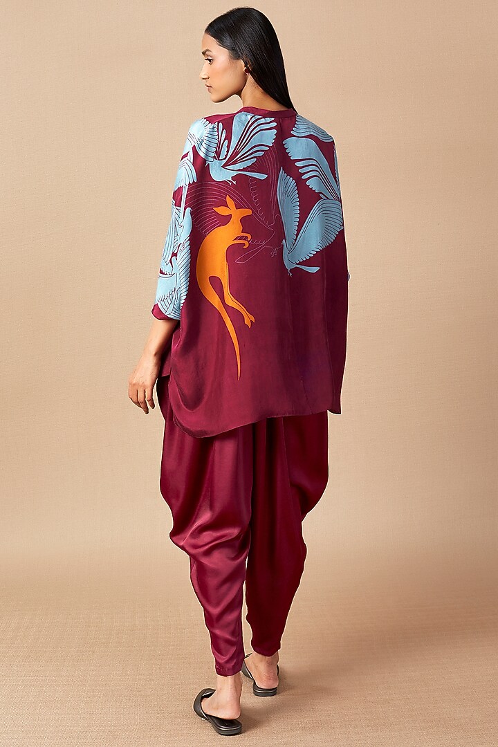 Purple Printed Kaftan Set by AMPM at Pernia's Pop Up Shop