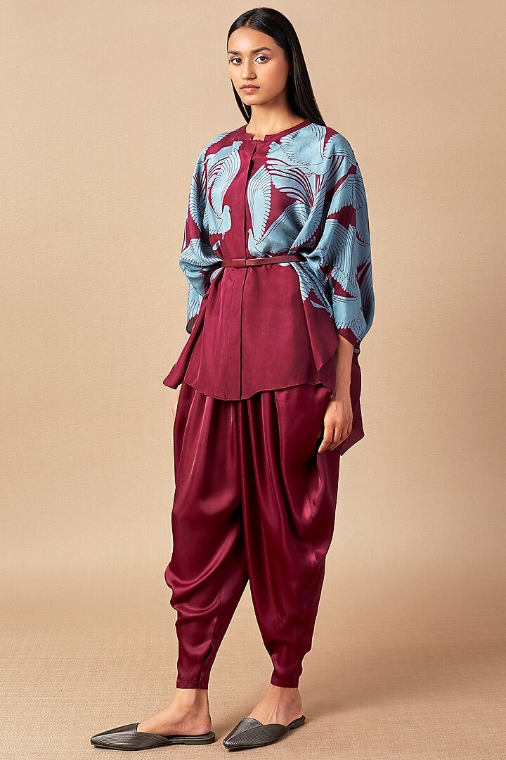 Purple Printed Kaftan Set by AMPM at Pernia's Pop Up Shop