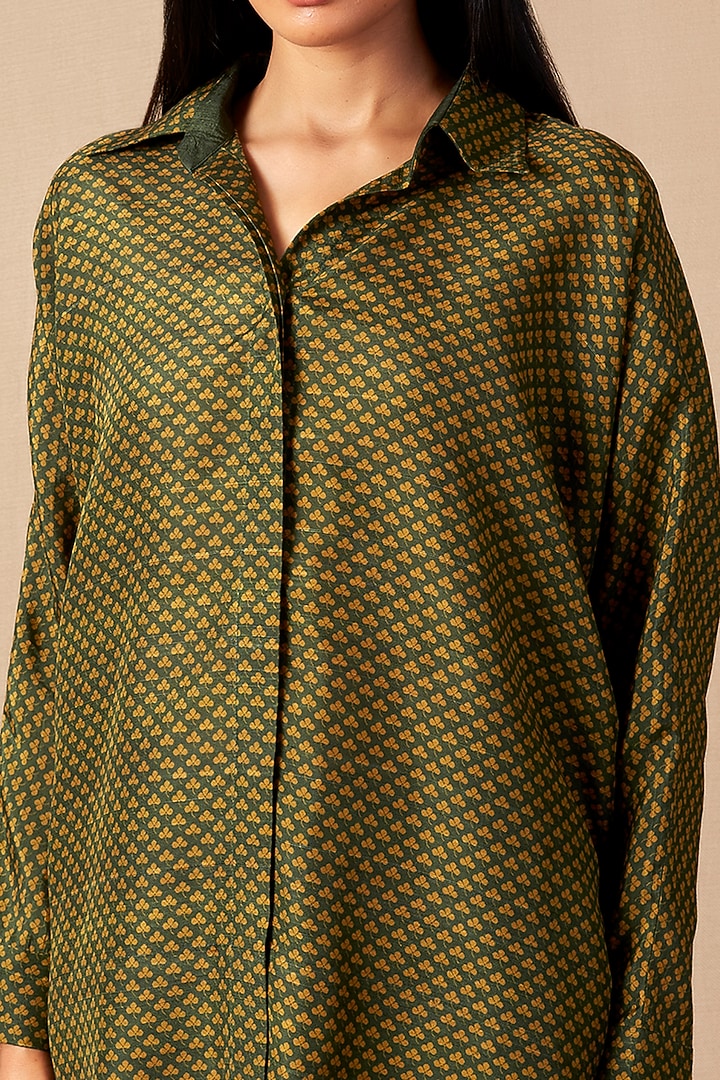 Green Printed Shirt by AMPM at Pernia's Pop Up Shop