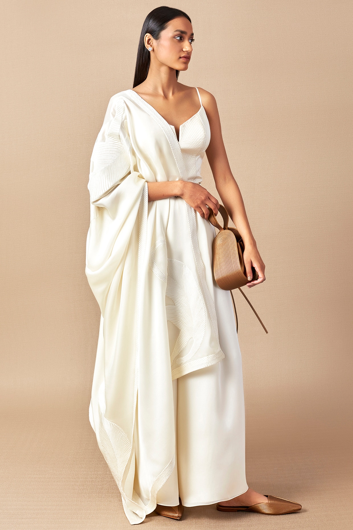 Ivory Imra Embroidered Kurta & Pant Set main image 0