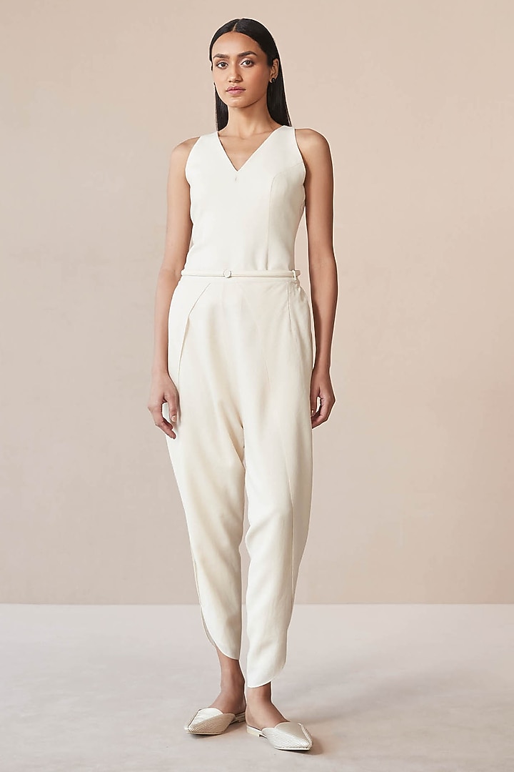 Ivory Wool Cutwork Cape Set by AMPM at Pernia's Pop Up Shop