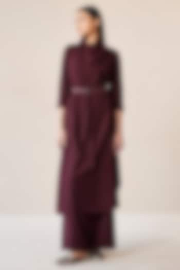 Burgundy Wool Tunic Set by AMPM at Pernia's Pop Up Shop