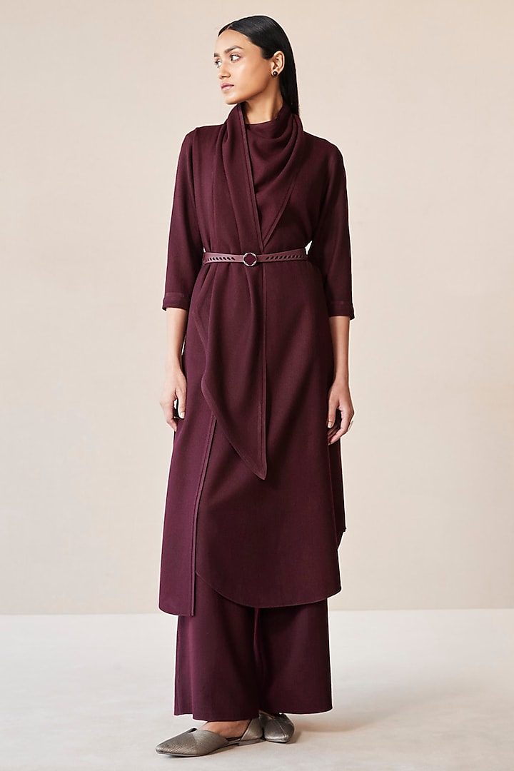 Burgundy Wool Tunic Set by AMPM at Pernia's Pop Up Shop