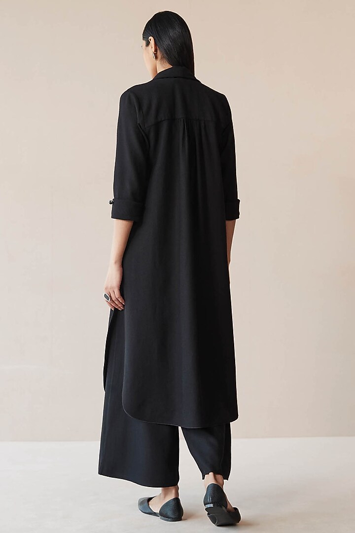 Black Wool Throw Jacket Set by AMPM at Pernia's Pop Up Shop