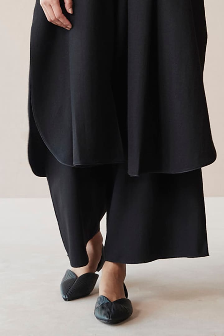 Black Wool Throw Jacket Set by AMPM at Pernia's Pop Up Shop