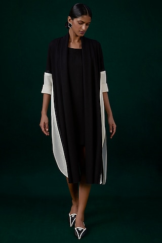 Black Embroidered Throw by AMPM