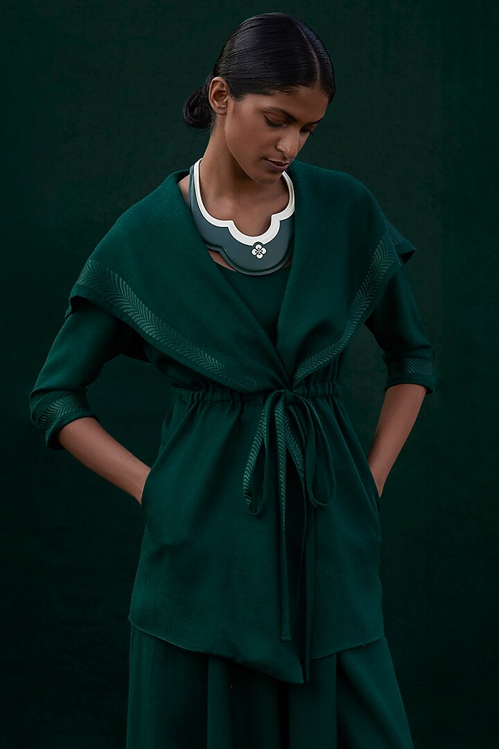 Green Embroidered Throw by AMPM at Pernia's Pop Up Shop