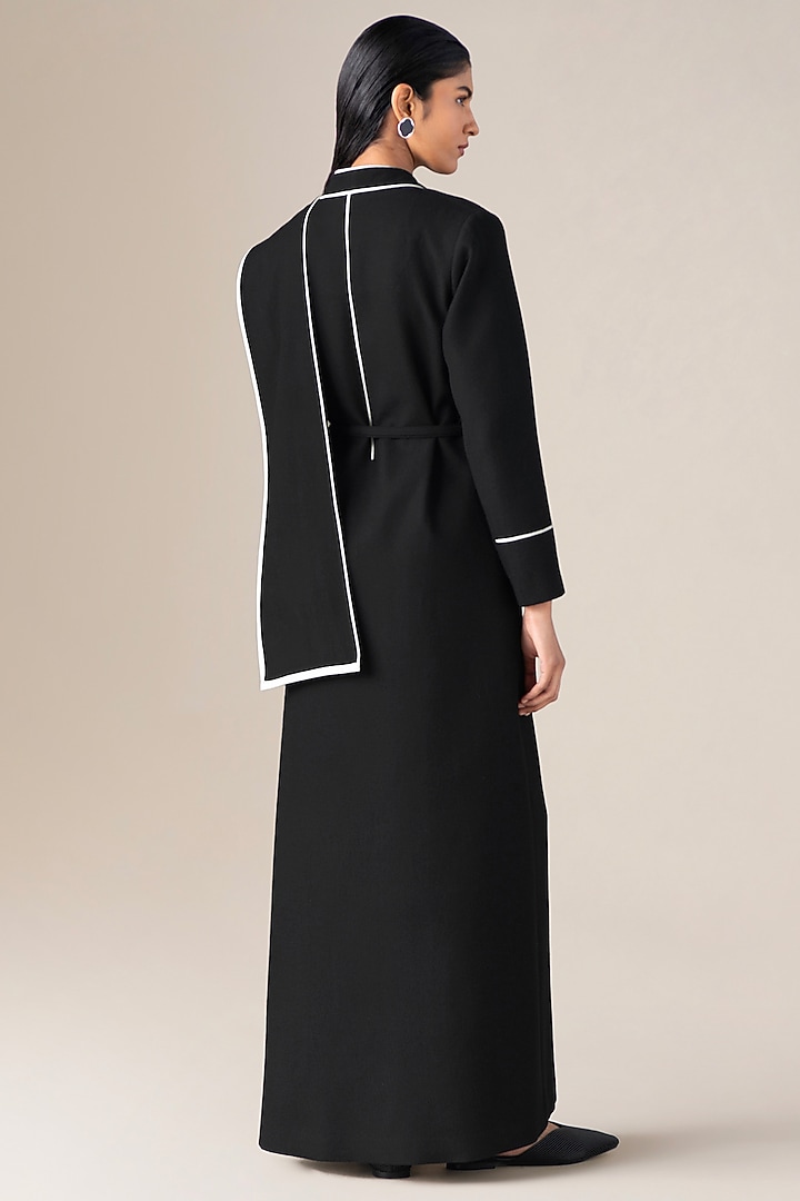 Black Wool Abaya Jacket Set by AMPM at Pernia's Pop Up Shop