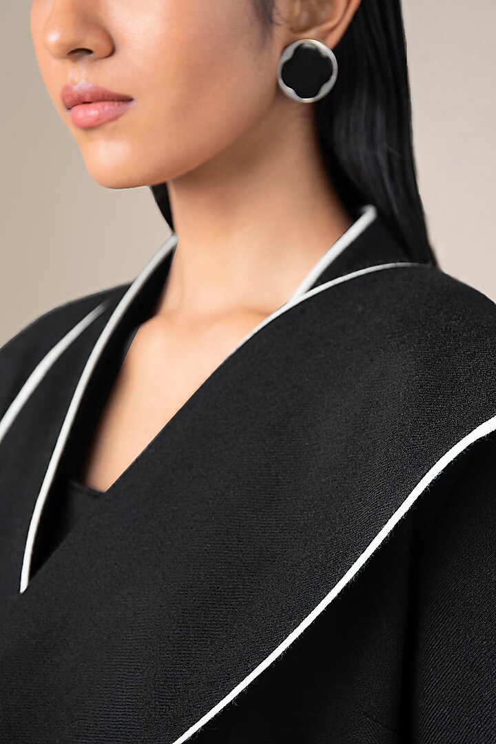 Black Wool Abaya Jacket Set by AMPM at Pernia's Pop Up Shop
