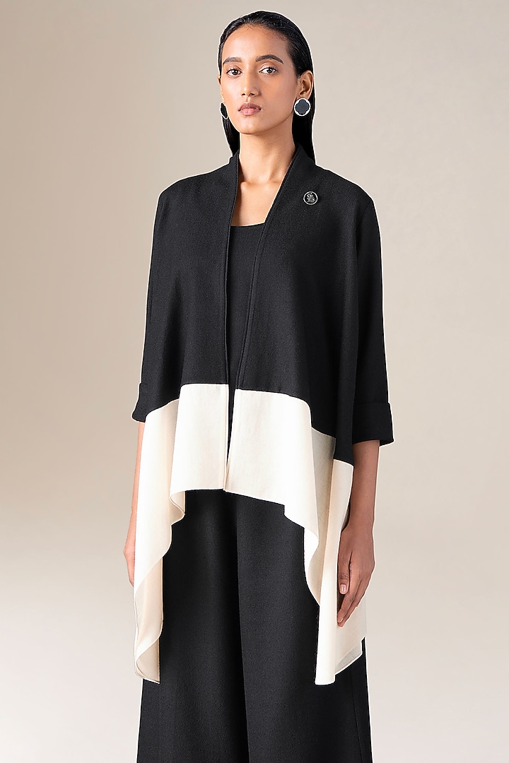 Black Wool Throw Jacket by AMPM at Pernia's Pop Up Shop
