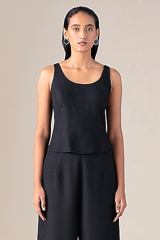 Black Woolen Top by AMPM
