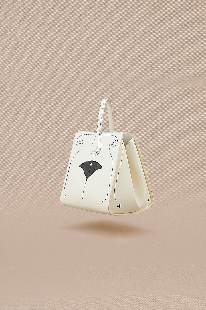 Ivory Faux Leather Bucket Bag by AMPM Accessories at Pernia's Pop Up Shop