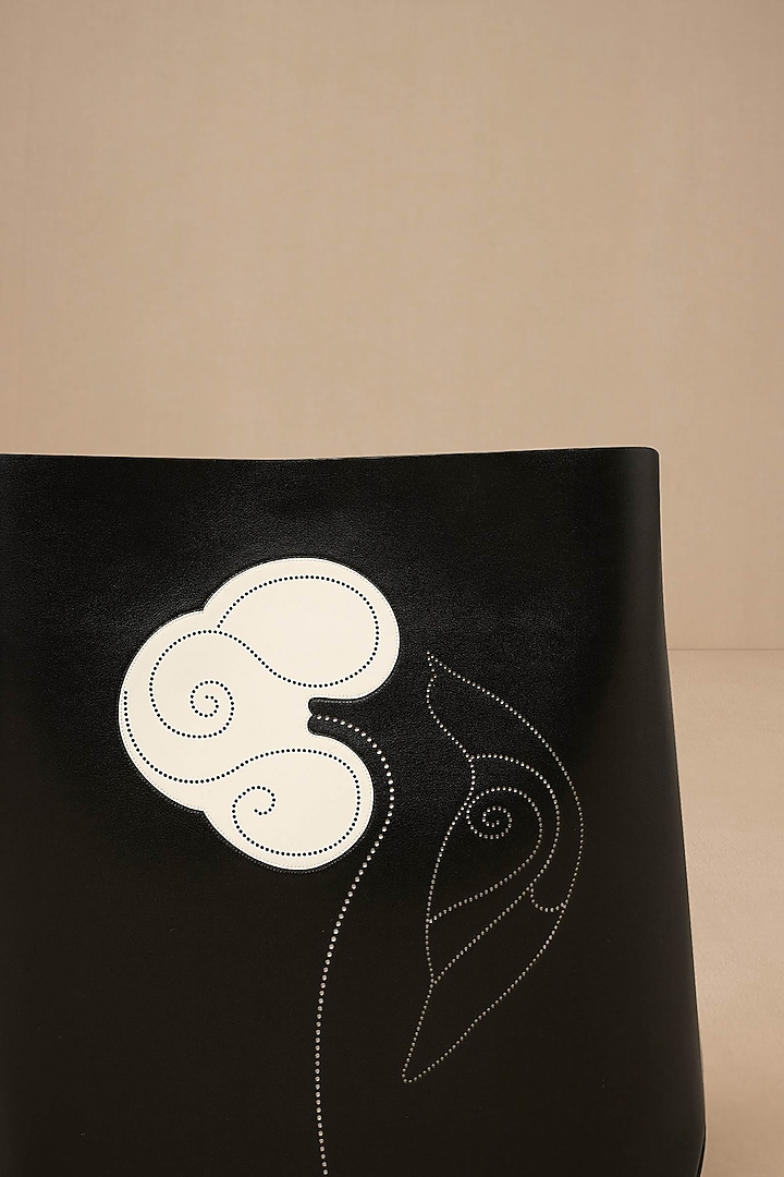Black Faux Leather Shoulder Bag by AMPM Accessories at Pernia's Pop Up Shop