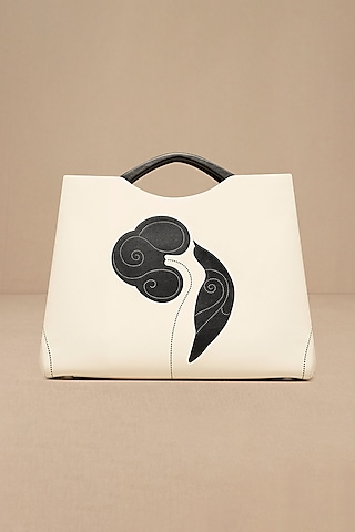 Ivory Faux Leather Tote Bag by AMPM Accessories