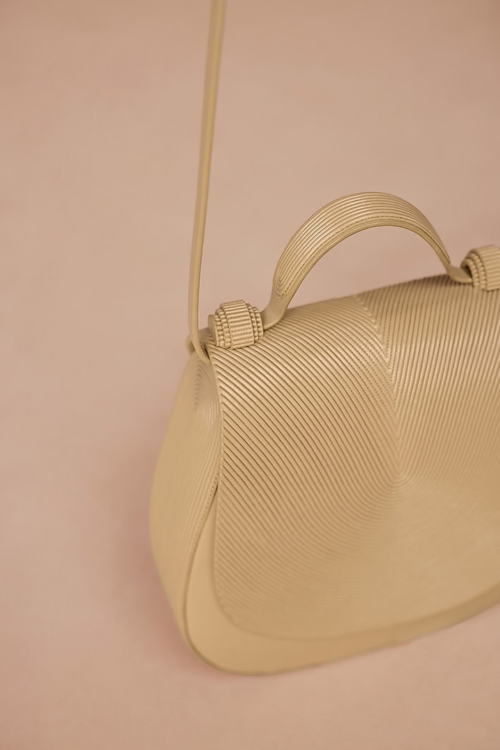 Beige Faux Leather Bag by AMPM Accessories at Pernia's Pop Up Shop