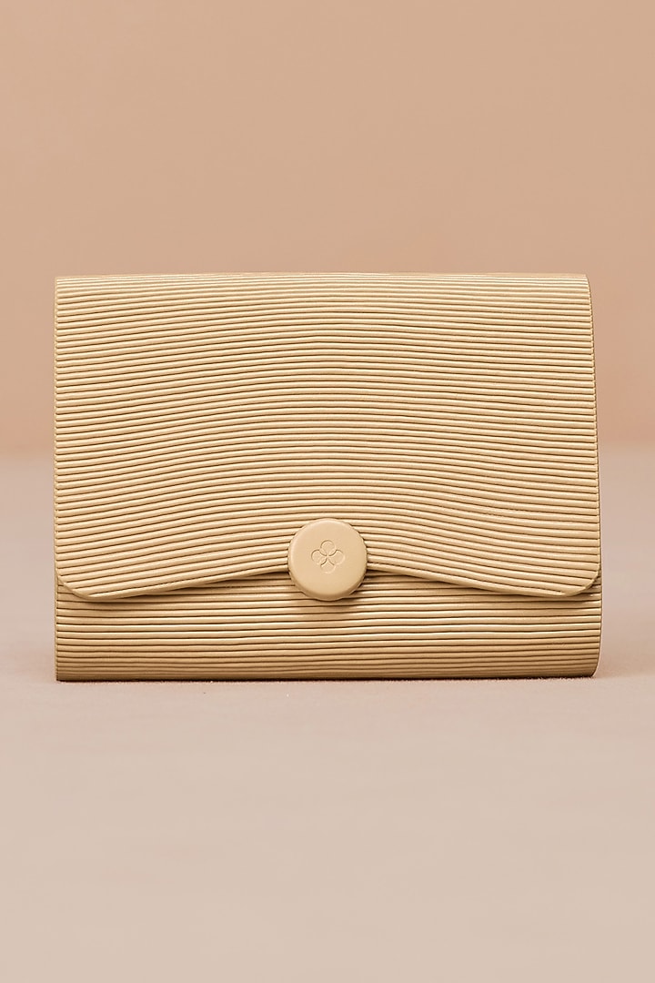 Beige Faux Leather Sling Bag by AMPM Accessories at Pernia's Pop Up Shop