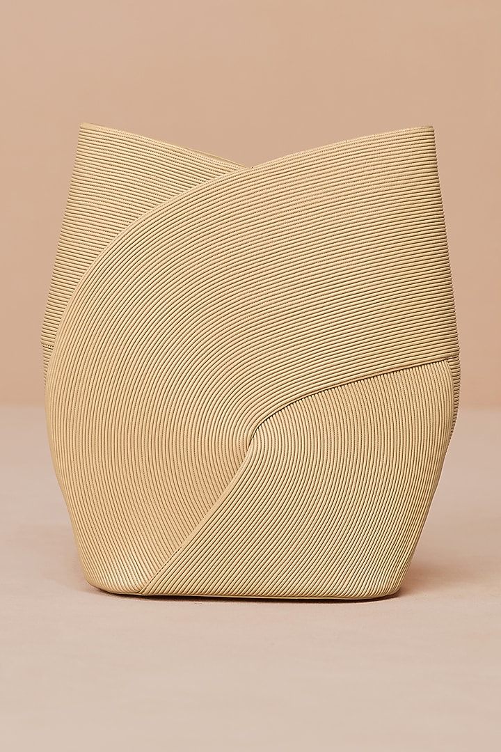 Beige Faux Leather Handbag by AMPM Accessories at Pernia's Pop Up Shop