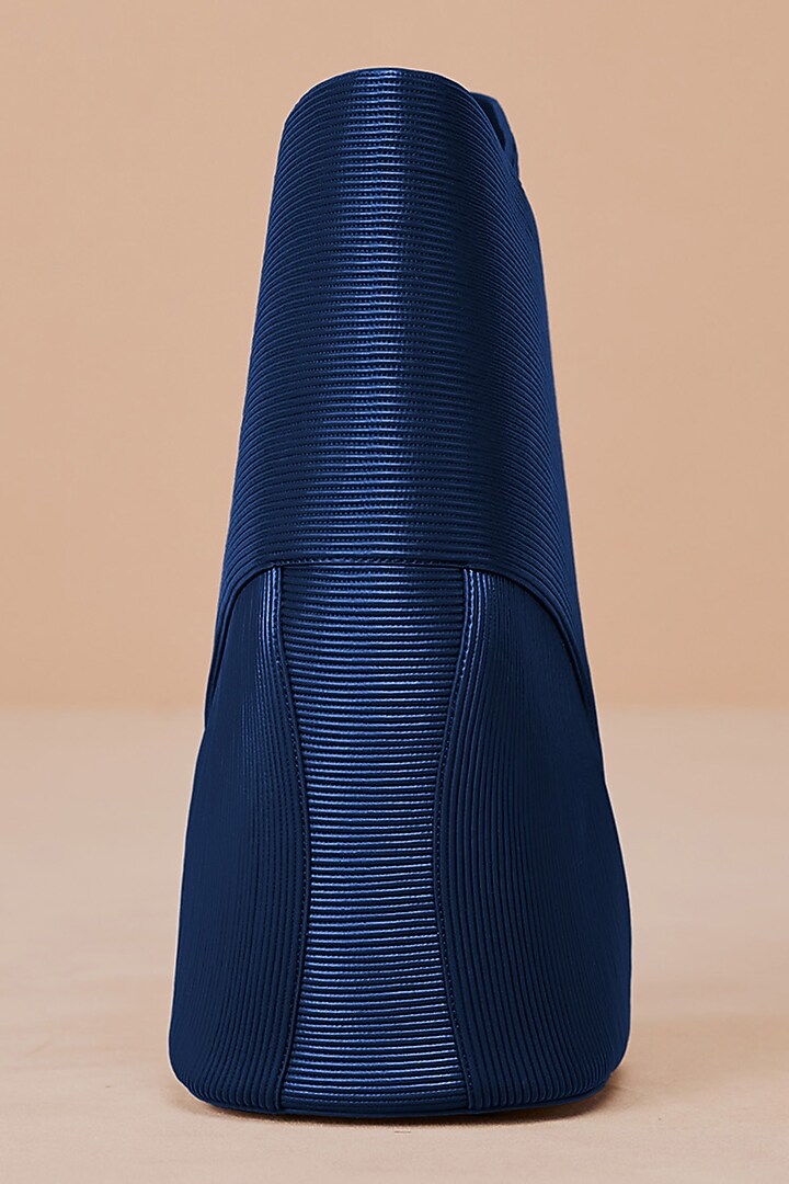 Navy Faux Leather Handbag by AMPM Accessories at Pernia's Pop Up Shop