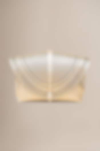 Metallic Pearl White PU & Faux Leather Clutch by AMPM Accessories at Pernia's Pop Up Shop
