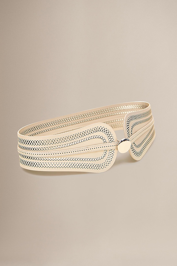 Metallic Pearl PU & Faux Leather Belt by AMPM Accessories at Pernia's Pop Up Shop