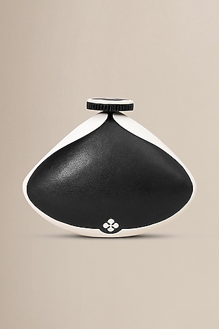 Black & Ivory Faux Leather Clutch by AMPM Accessories