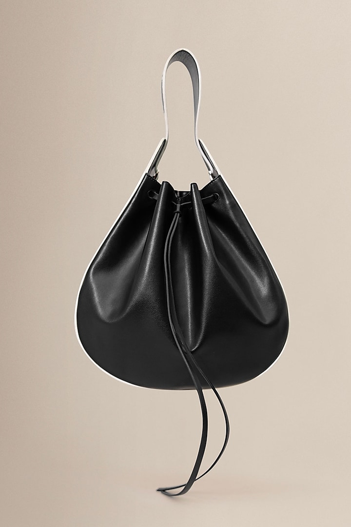 Black PU & Faux Leather Bucket Bag by AMPM Accessories at Pernia's Pop Up Shop