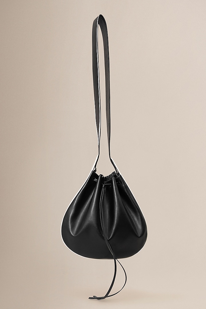 Black PU & Faux Leather Bucket Bag by AMPM Accessories at Pernia's Pop Up Shop
