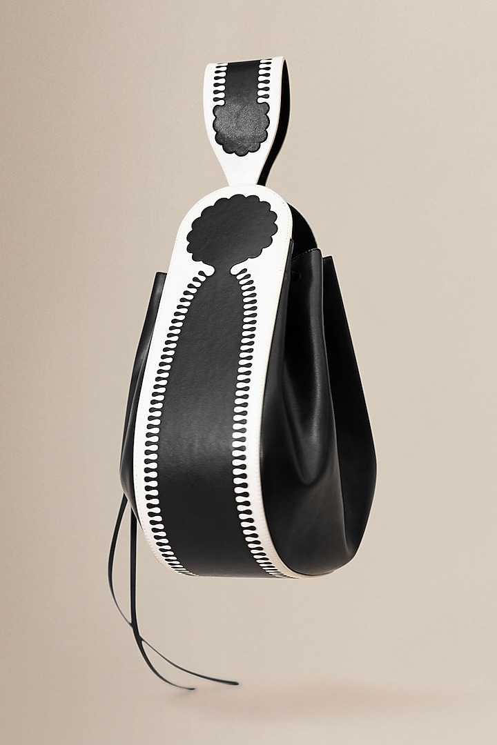 Black PU & Faux Leather Bucket Bag by AMPM Accessories at Pernia's Pop Up Shop