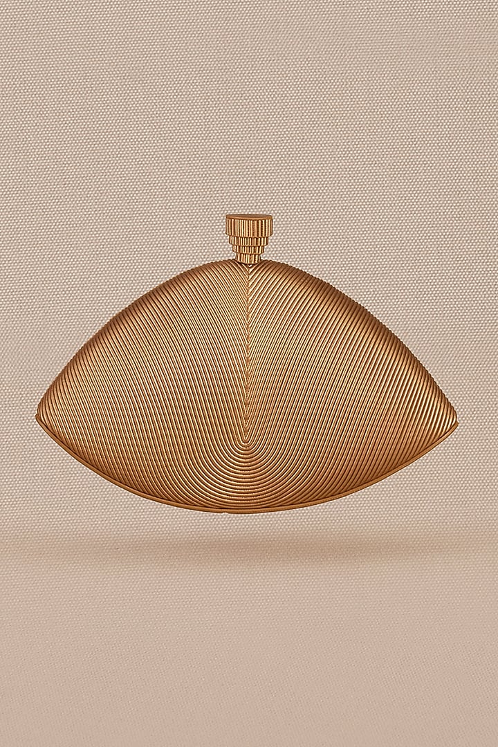 Gold Faux Leather Clutch by AMPM Accessories at Pernia's Pop Up Shop