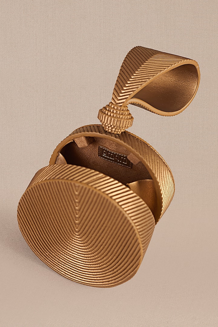 Gold Faux Leather Wristlet Bag by AMPM Accessories at Pernia's Pop Up Shop