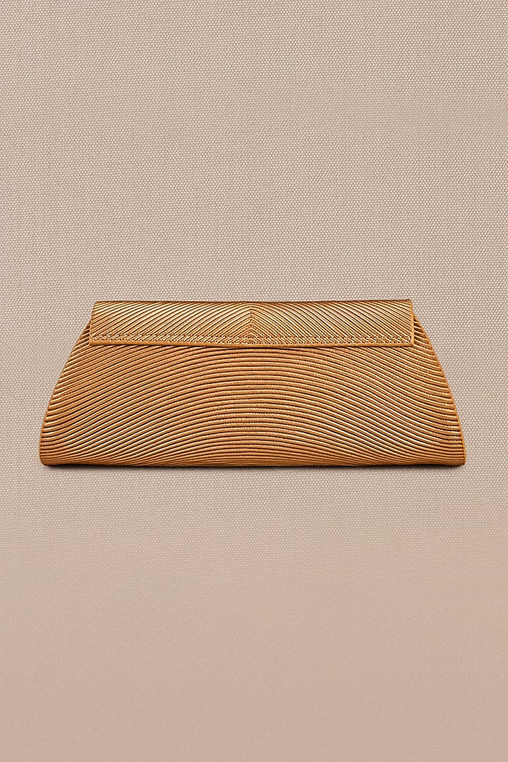 Gold Faux Leather Clutch by AMPM Accessories at Pernia's Pop Up Shop