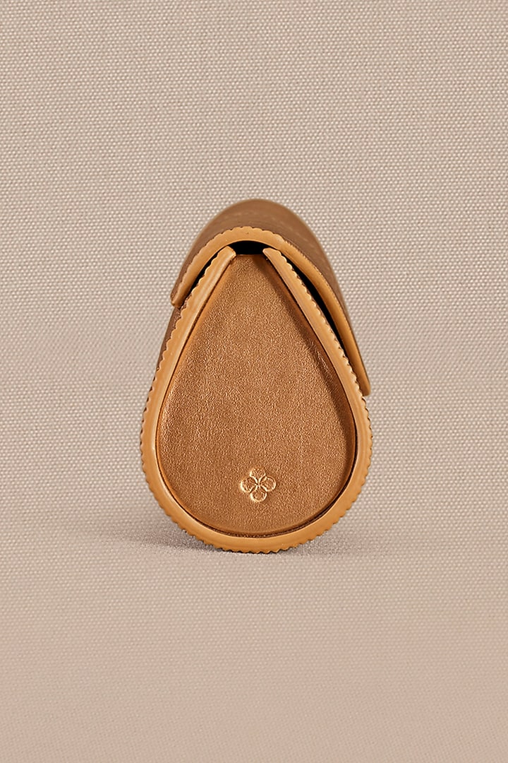Gold Faux Leather Clutch by AMPM Accessories at Pernia's Pop Up Shop