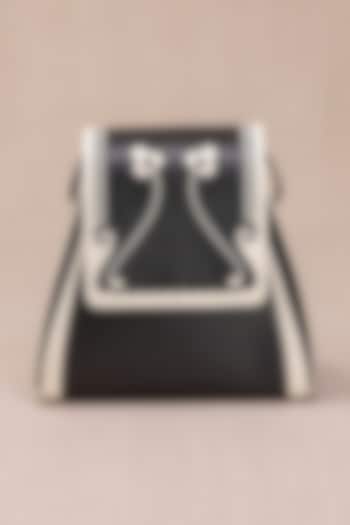 Black & Ivory Cross-Body Bucket Bag by AMPM Accessories at Pernia's Pop Up Shop