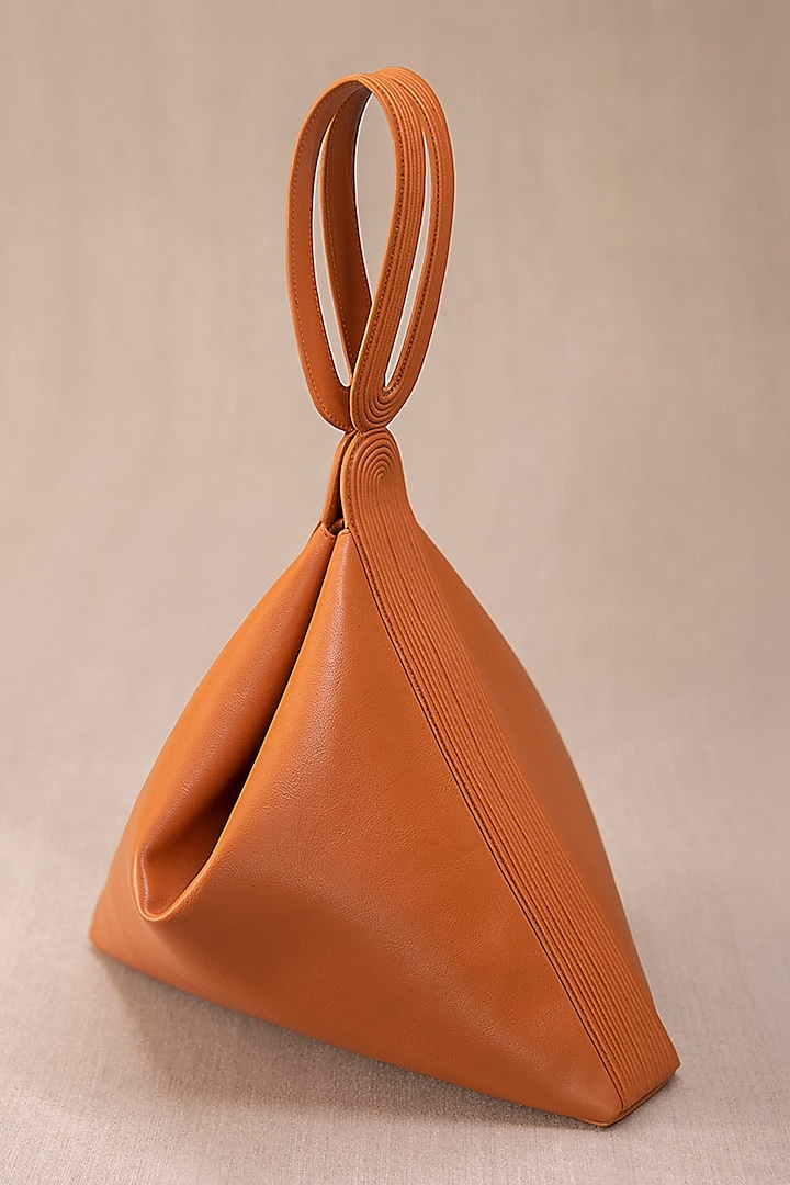 Tan Faux Leather Tote Bag by AMPM Accessories