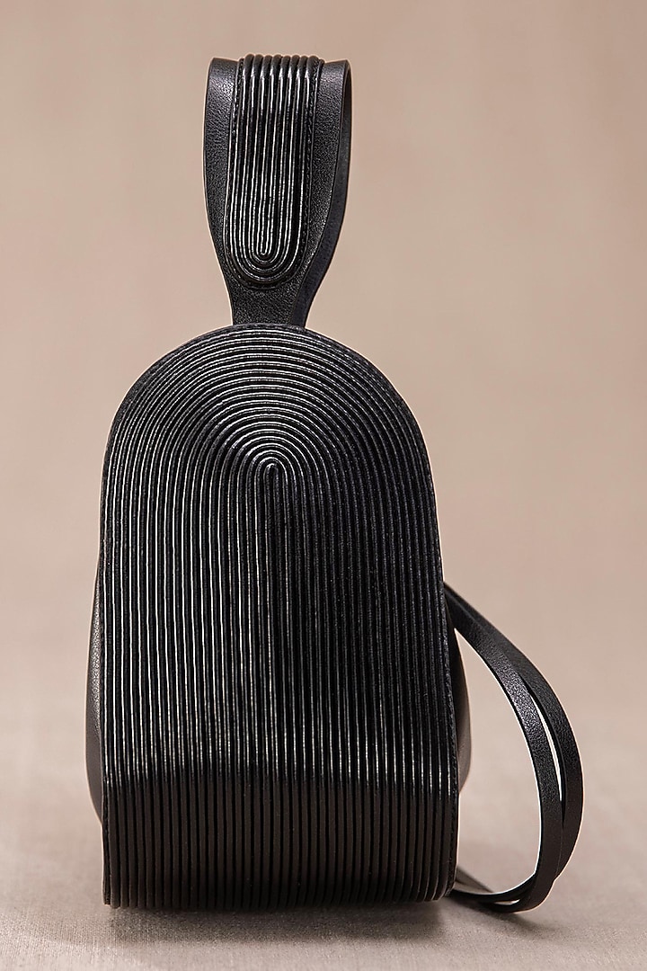 Black Faux Leather Tote Bag by AMPM Accessories at Pernia's Pop Up Shop