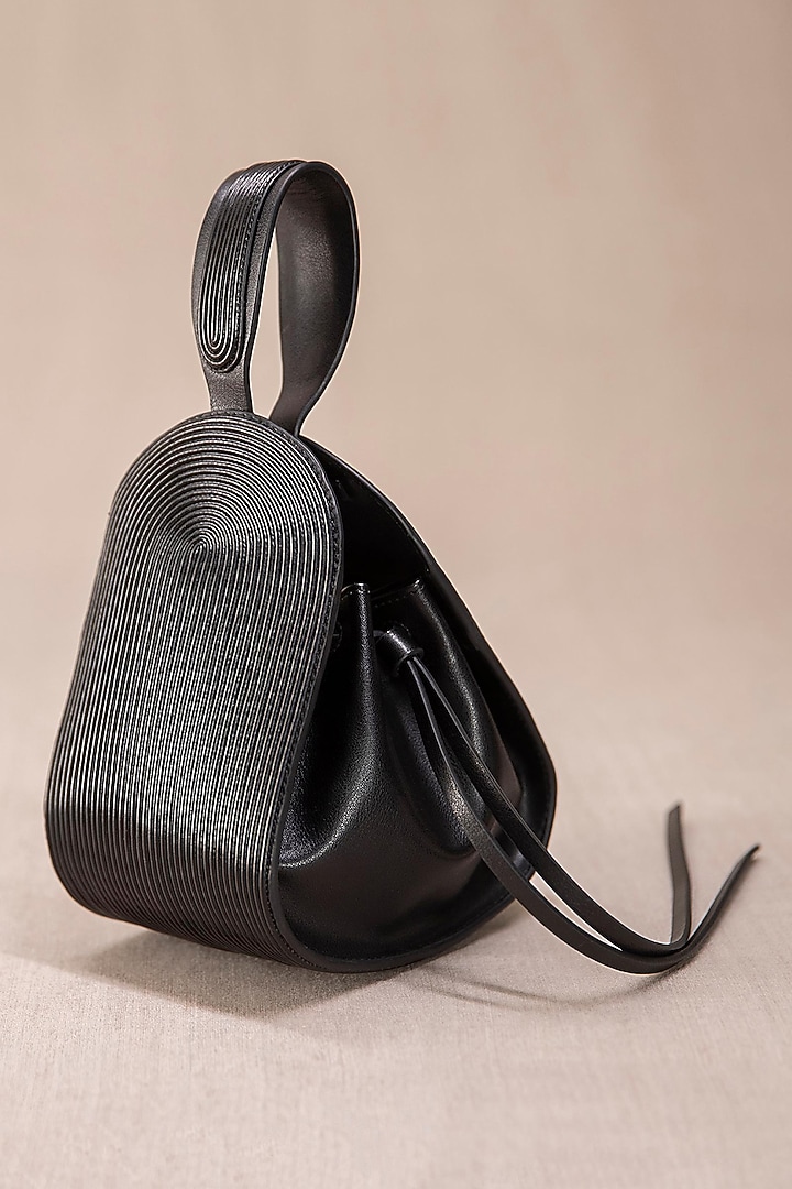 Black Faux Leather Tote Bag by AMPM Accessories at Pernia's Pop Up Shop
