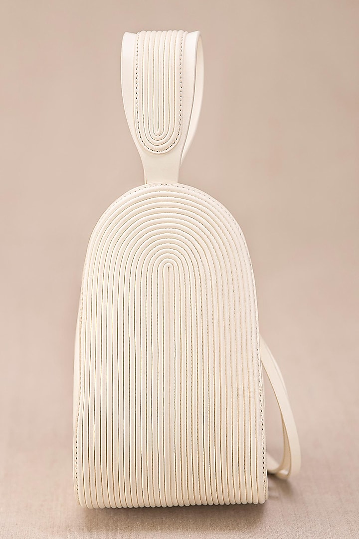 Ivory Faux Leather Tote Bag by AMPM Accessories at Pernia's Pop Up Shop