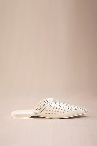 Ivory Faux Leather Mules by AMPM Accessories