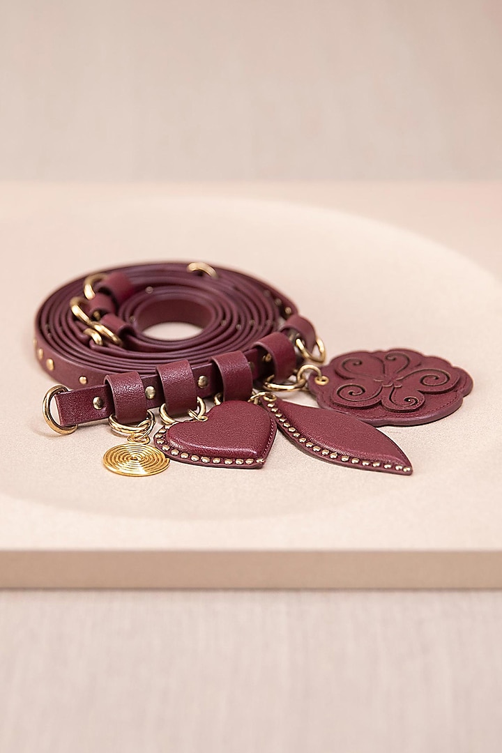 Burgundy Faux Leather Wrapped Belt by AMPM Accessories
