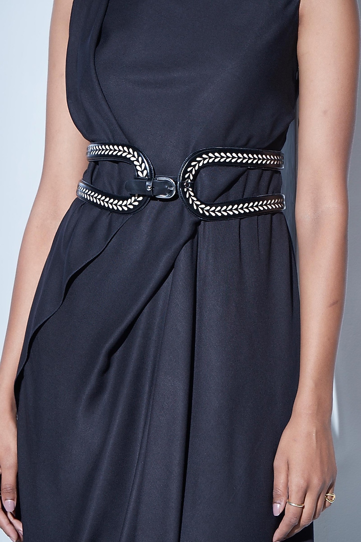 Black Hollow Corset Belt by AMPM Accessories at Pernia's Pop Up Shop