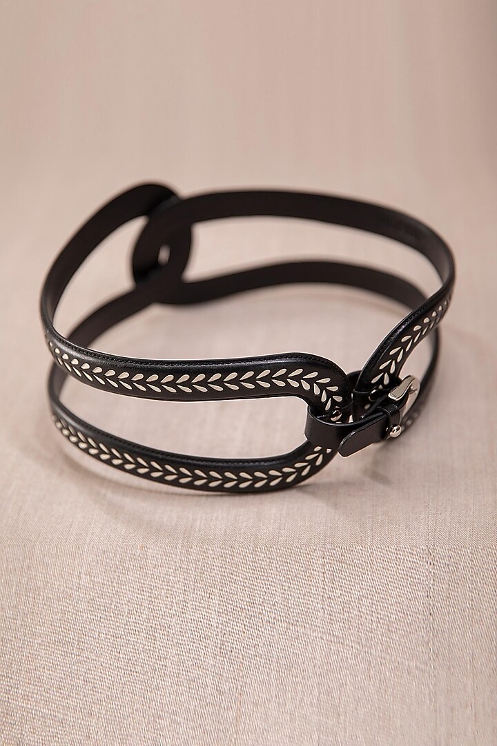 Black Hollow Corset Belt by AMPM Accessories at Pernia's Pop Up Shop