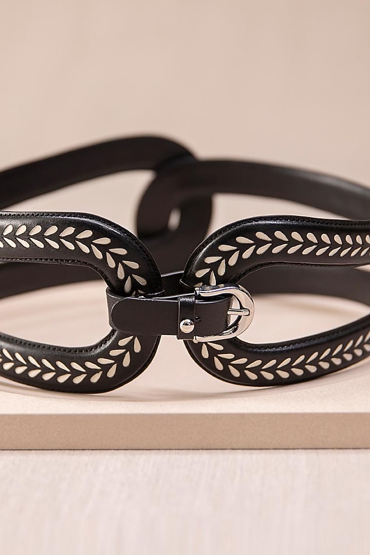 Black Hollow Corset Belt by AMPM Accessories at Pernia's Pop Up Shop