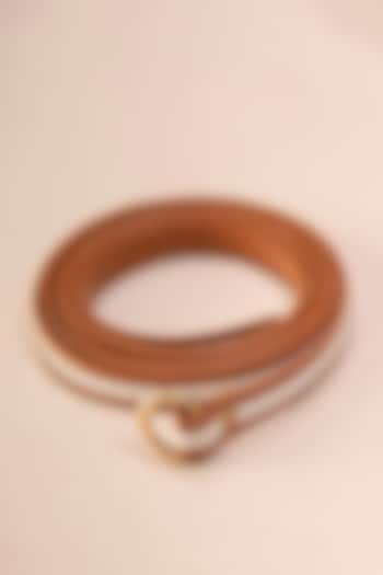 Tan Cotton Twill Wrapped Belt by AMPM Accessories