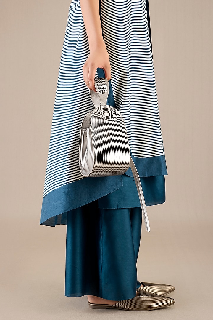 Silver Faux Leather Bucket Bag by AMPM Accessories