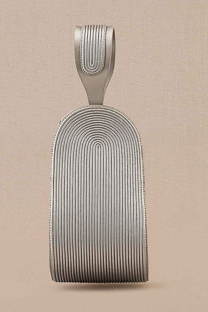 Silver Faux Leather Bucket Bag by AMPM Accessories at Pernia's Pop Up Shop