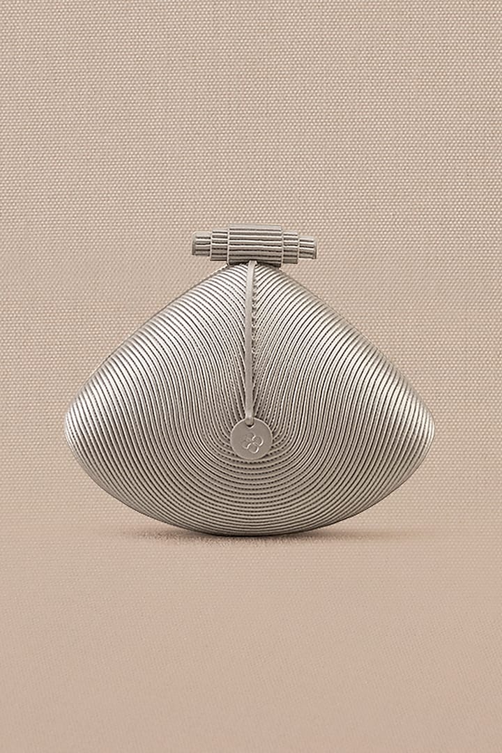 Silver Faux Leather Metallic Clutch by AMPM Accessories at Pernia's Pop Up Shop