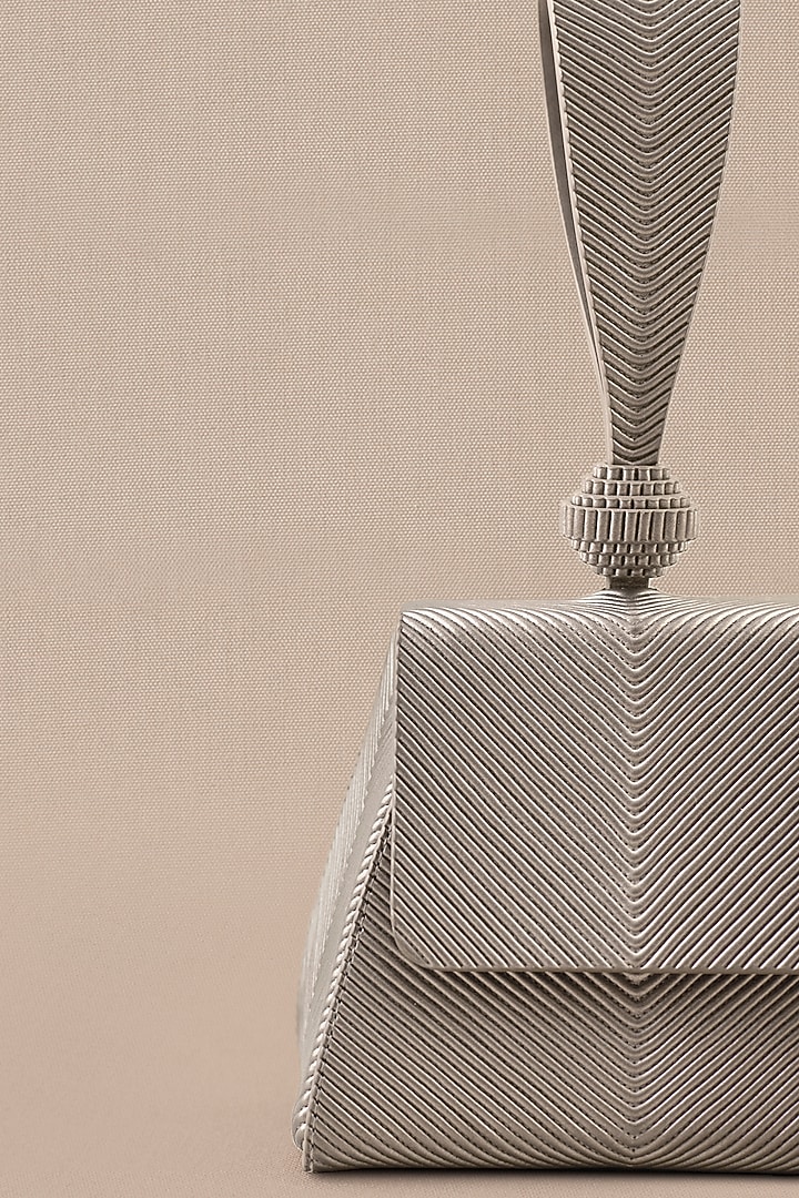 Silver Faux Leather Wristlet Bag by AMPM Accessories at Pernia's Pop Up Shop