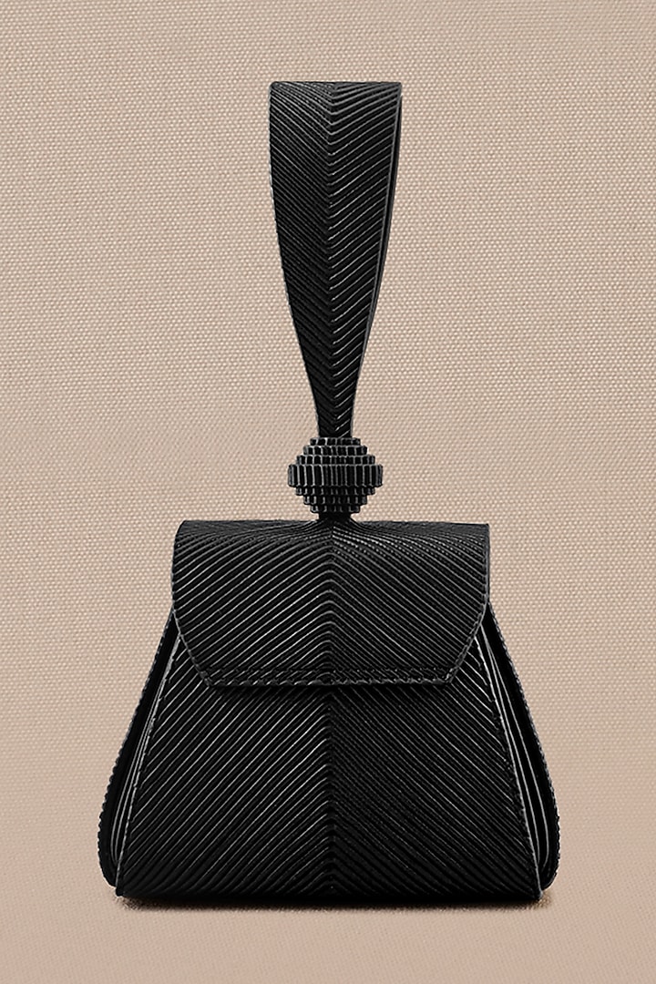 Black Faux Leather Wristlet Bag by AMPM Accessories at Pernia's Pop Up Shop